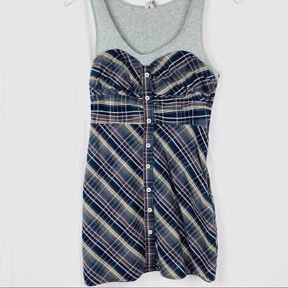 FREE PEOPLE Plaid Tank Dress. - Picture 8 of 8